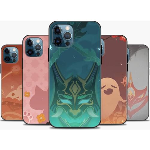 Phone Case for iPhone 12 11 Pro Max XR X 8 7 Plus Caso TPU Cover for iPhone XS Max SE 2020 Shell Genshin Impact Icon