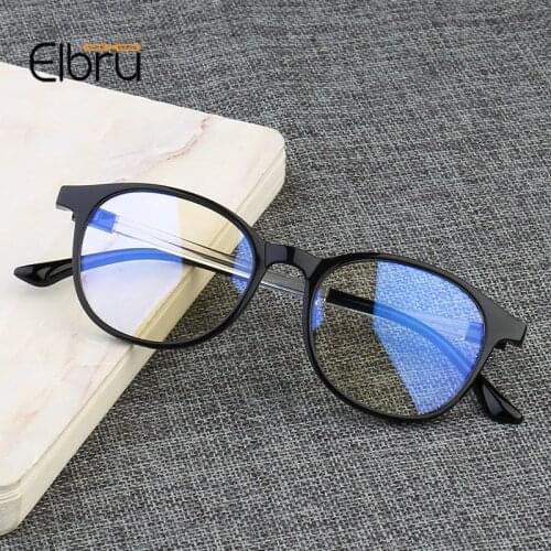 Elbru Anti Blue Light Glasses Frame Women Eye Protection Anti Radiation Eyeglasses Men Anti Blue Rays No Degree Flat Eye Glasses