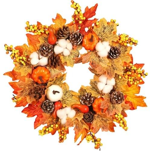 Thanksgiving Fall Front Door Wreath Elegant Realistic Wreath Hand-made Autumn Wreath For Mothers Day Fathers Day physical