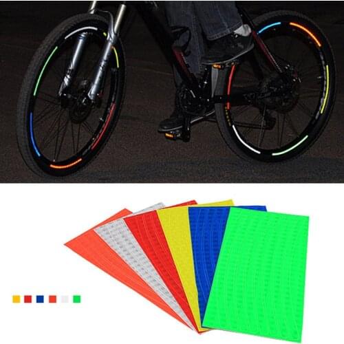 Mountain Bike Bicycle Wheel Rim Reflective Stickers Decals Protector Safety MTB Reflector bike stickers decoration accessories