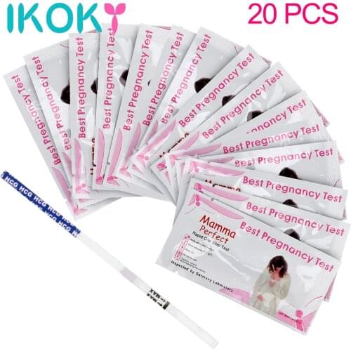 IKOKY 20Pcs Adult Products Pregnancy Test Strips Pregnancy Urine Test Urine Measuring HCG Early Testing