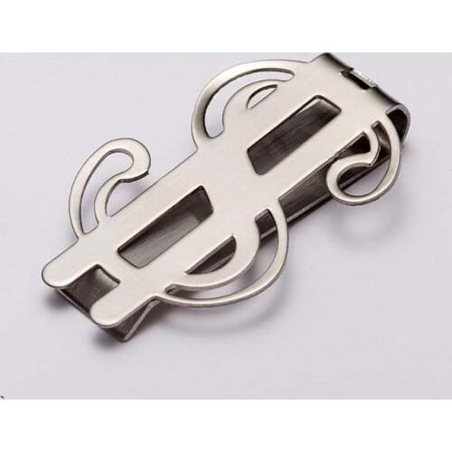 Dollar Sign Multifunction Metallic Money Clip Wallet Men High Quality Simple Gold Silver Cash Clamp Holder Wallet For Man Gift