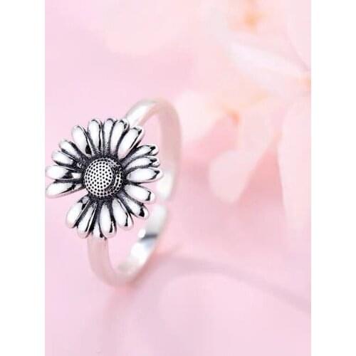 Fashion Female Sunflower Finger Rings For Women Lover Wedding Jewelry Party Trendy Statement Rings Wholesale