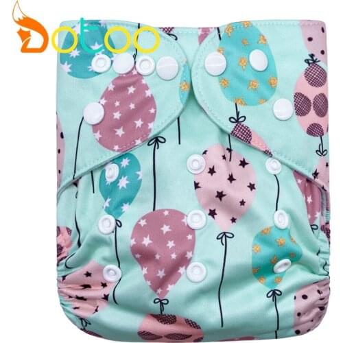 Dotoo Washable Adjustable Colorful Balloons Cloth Pocket Diaper Double Row Snaps Cloth Nappy For Baby