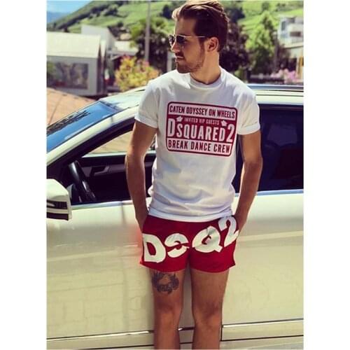 DSQ2 Mens Beach Shorts Printed Letters Summer Running ShortsJogging Fitness Quick Dry Mens Gym Men Shorts 2021
