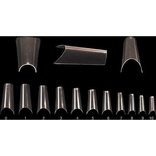 False Nails Tips 500pcs+50pcs Full Cover Artificial Art Nails Completely Curved Fake Nail Tips Transparent DIY Manicure Clear