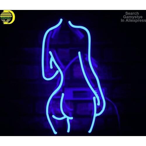 Lady Back Neon Sign 10kv Glass Neon Light Sign Home Beer Bar Pub Light Wall Lights Bedroom Aesthetic Room Decor Sexy Neon Light