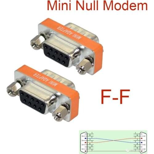 New Mini Null Modem DB9 feMale to DB9 feMale plug Adapter Gender Changer NEW