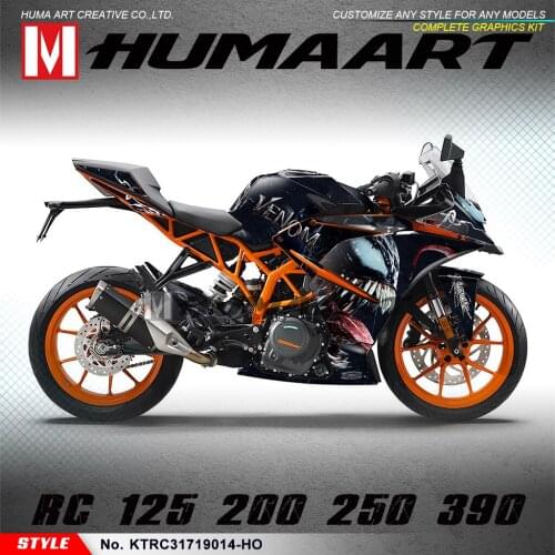 HUMAART Motorcycle Graphic Personalised Stickers Vinyl Decals Kit Fit RC 125 200 RC125 RC200 2017 2018 2019 2020 Customizable