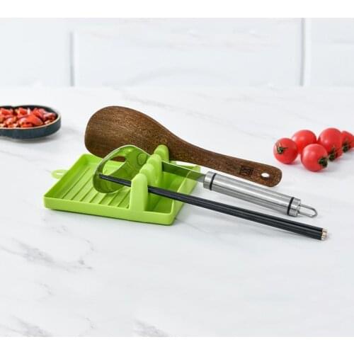 1 Pcs Plastic Kitchen Spoon Holders Fork Spatula Rack Shelf Organizer Chopsticks Holder Non-Slip Spoons Pad Kitchen Bracket