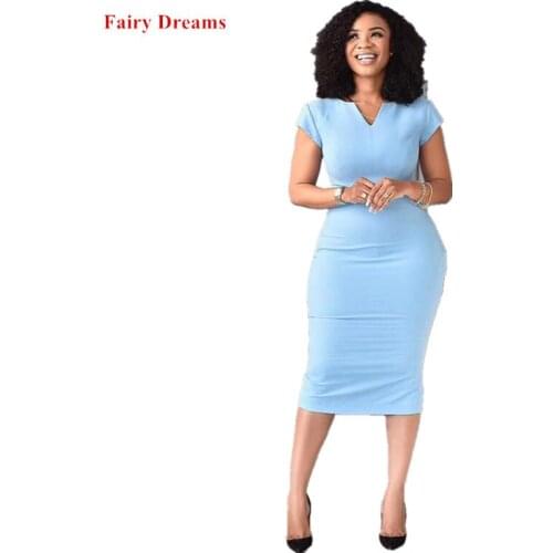 African Pencil Dress Women 2021 Office Ladies Fashion Bodycon Dresses Short Sleeve Plus Size Summer Clothing Vestidos De Festas