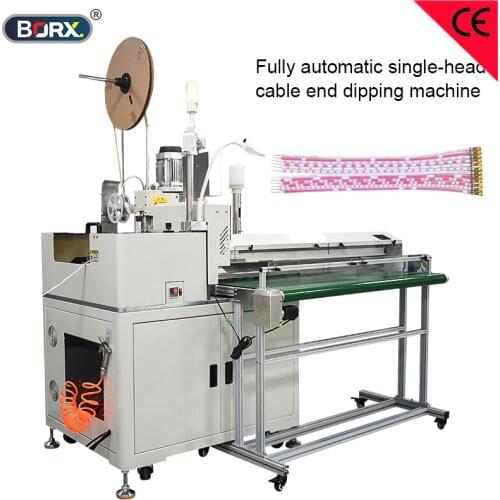 Fully automatic flat wire crimping tin dipping machine Ribbon cables double end stripping and crimping machine