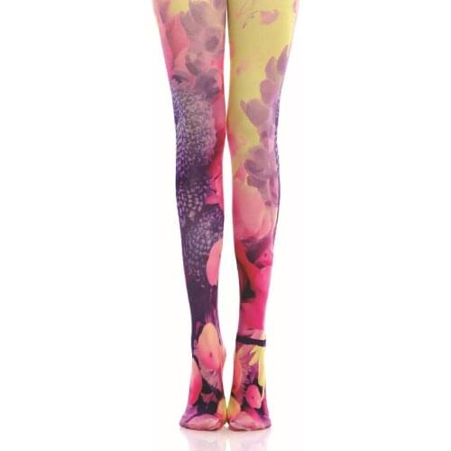 Retro Bright Color Printing Pantyhose Stockings