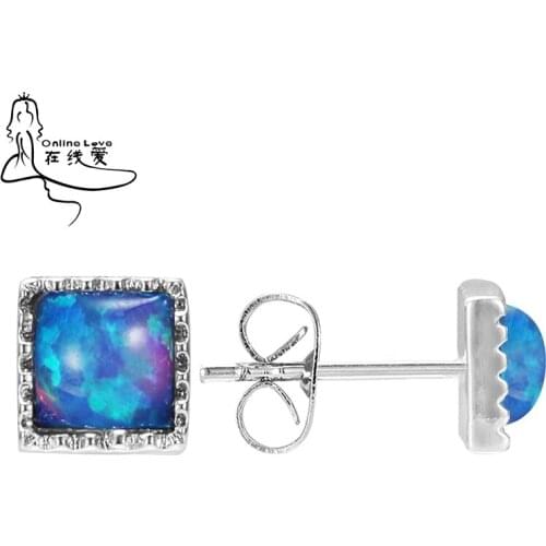 Earrings Blue Opal for Girl Women Fashion Jewelry ER247