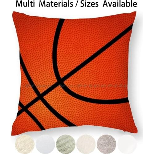 Sports Basketball Pillow Case Throw Pillow Cover Cotton Linen Flax Basketball Ball Sports Orange Black Basket Athletics Fun