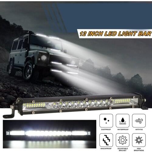 Led Light Bar 12 Inch Single Row Led Light Bar Spot Flood Combo Driving Off Road Light Bar LED Work Light For Truck ATV, UTV, SU