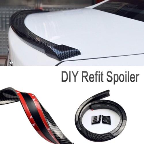 Universal spoiler Car sticker 1.5M Car-Styling 5D carbon rubber tail spoiler PU carbon brazing DIY refit spoiler suitable allcar