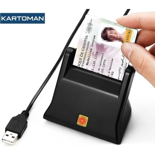 KARTOMAN USB 2.0 smart Card Reader memory for ID Bank EMV electronic DNIE dni citizen sim cloner connector adapter PC computer