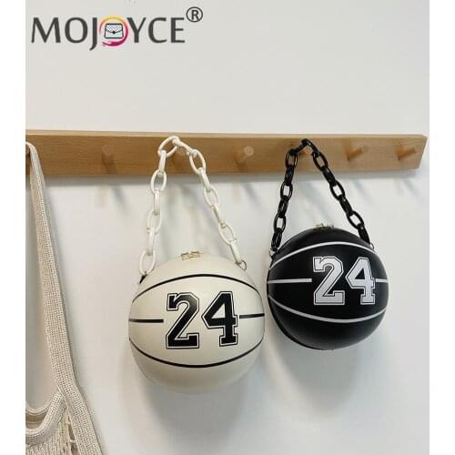 Vintage Women Shoulder Bag Women Digital Printing PU Shoulder Ball Single Chain Spherical Crossbody Girl Bags