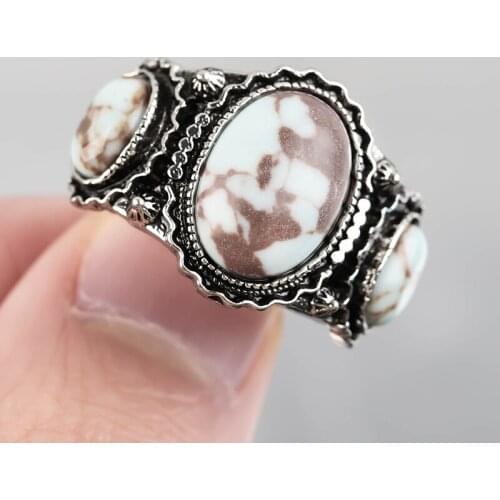 Vintage Oval Blue Stone Rings for Women Antique Silver Color Finger Ring Wedding Engagement Party Jewlery Gift Dropshipping