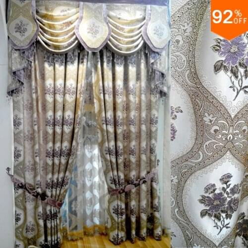 Embroid golden and beige and purple flowers suction curtain mosquito hotel magnetic curtain with magnets -window wide 2 meter