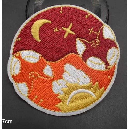 Taichi Tai Chi Fish Cat Rabbit Fox Iron on Sew on Embroidered Clothes Patch For Clothing Girls Boys