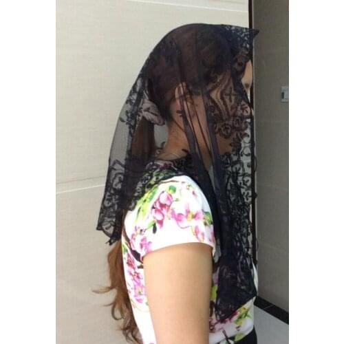 Embroidery Lace Mantilla ,Church Lace Veil ,Catholic Lace Mantilla