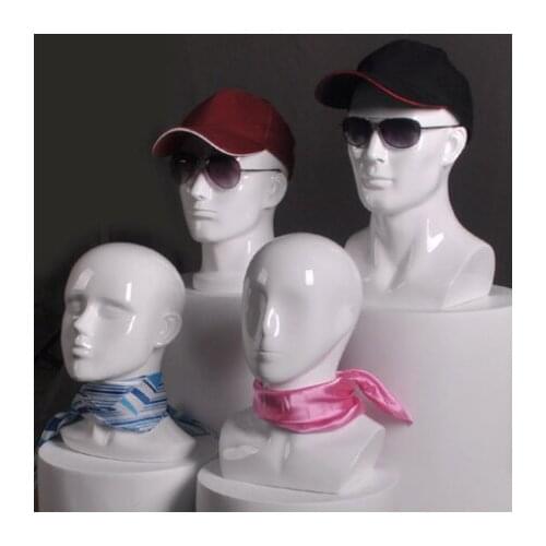 High Quality Fashion Gloss White Head Mannequin Fiberglass Model On Sale