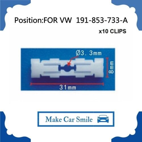 X10Pcs Roof Rail Moulding Clip Retainer For Volkswagen VW Pssat B3 B4 , Golf A2, Jetta 2 , Seat Toledo / Ibiza 191-853-733-A