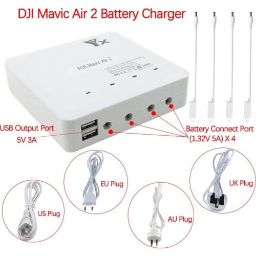 For DJI Mavic Air 2 Drone Intelligent Flight Battery Multi Charging Hub Quick Charger USB Connect Port Adapter Drone Accessories