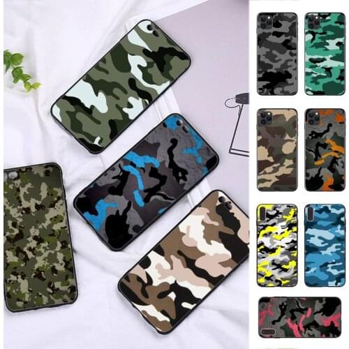 FHNBLJ Green Camouflage Phone Case for iPhone 8 7 6 6S Plus X 5S SE 2020 XR 11 12 pro XS MAX