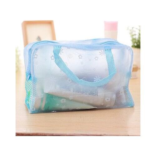 Women Travel Storage Bag Toiletry Organize Waterproof PVC Cosmetic Bag Portable Floral Transparent MakeUp Bag Female Wash Bag