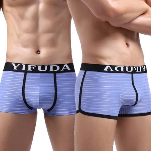Sexy Men Boxer Shorts Breathable Elastic Striped Underwear Slip Homme Panties Trunks Cueca Underpants Calzoncillos Boxershorts