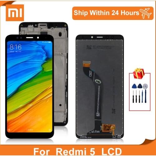 For 5.7" Xiaomi Redmi 5 LCD Display Screen With Frame Touch Digitizer Assembly For Redmi 5 MDG1 MDTI MDI1 Replacements Parts