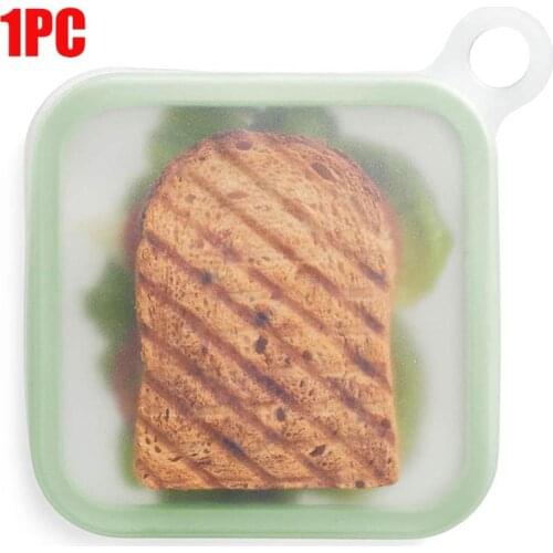 1pc Home Kitchen Portable Reusable Silicone Sandwich Case Lunch Box Toast Box Soft Eco-Friendly Lunch Silicone Sandwich Box New