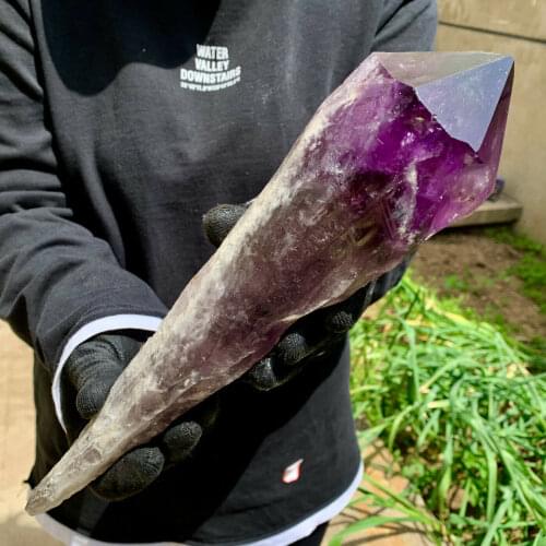 1pc Natural Amethyst Quartz Cluster Super Size Crystal Rod Point Specimen Scepter Super Power Spirit Healing Gemstone Energy