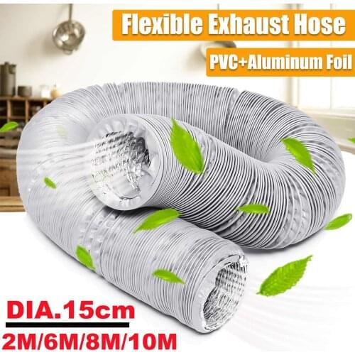 2/6/8/10 Meter Exhaust Pipe Flexible Air Conditioner Exhaust Pipe Vent Hose Duct Outlet 150mm Ventilation Duct Vent Hose