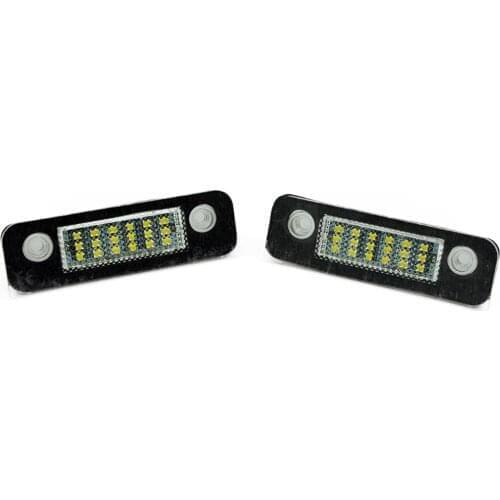 2pcs For Ford Mondeo MK2 Fiesta Fusion 12V Car License Plate Light SMD 3528 White Lights 18 LEDs Lamp External Replace Bulb