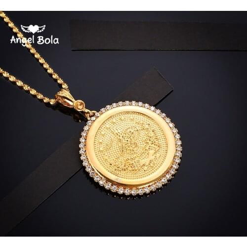 AAA Crystal Arab Coin Pendant and Necklaces for Women Middle East Jewelry with Rhinestone Wedding Gifts 2018 New Design