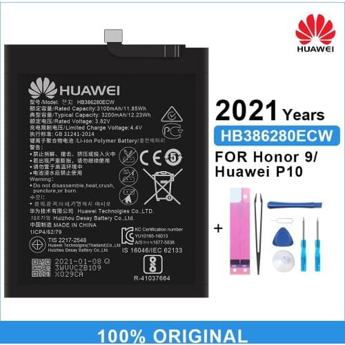100% Original Huawei Battery HB386280ECW for Huawei Ascend P10 Honor 9 3200mAh High Quality Replacement Battery
