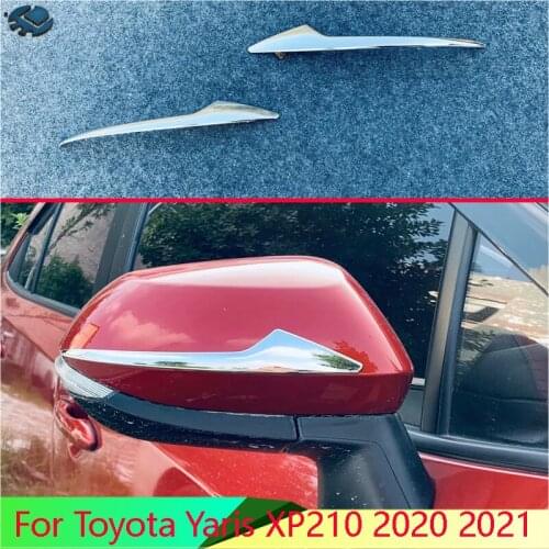 For Toyota Yaris XP210 2020 2021 Car Accessories ABS Chrome Side Mirror Rear View Wing Chrome Cover Trim Molding Bezel
