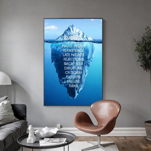 Iceberg with Inspirational Words Wall Canvas Painting Posters And Prints on Canvas Art Picture for Living Room Home Decor