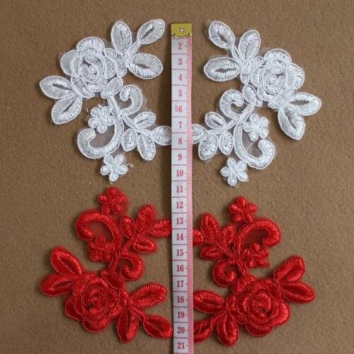 10*8cm Off white and Flower Lace Applique Sew On Patches Wedding or Clothing or DIY Accessories flower applique