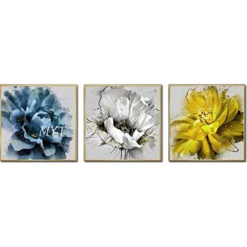 Free Shipping Artist Unframe Hand-painted Colorful FlowerOil Painting on Canvas Rich Colors Sliver Flower Oil Painting for Wall