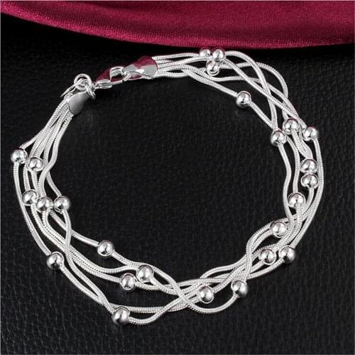 Free Shipping High-end jewelry trend fashion wholesale plating 925 creative Korean bracelet 5 rope bracelet S002