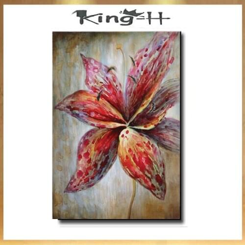 Large sizes beautiful big red flowers Hand-painted abstract canvas oil painting Home decor for living room unframed
