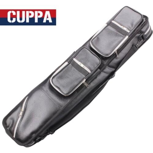 High Capacity 12 Holes Soft PU Leather 1/2 Billiard Pool Cue Case Black Billiards Accessories 85cm Length China