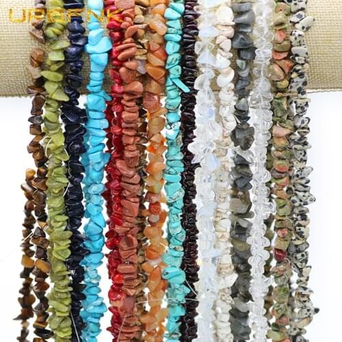 Natural Irregular Freeform Chip Gravel Beads 80~88cm Opal Quartz Red Coral Tiger Eye Stone Beads For Jewelry Making Diy Bracelet
