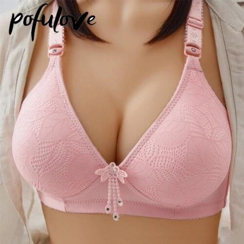 Push Up Bra Underwear Women Sexy Deep V Lingerie Wireless Bralette Pink Bras Seamless Brassiere Thin Gather Soft Fashion Clothes