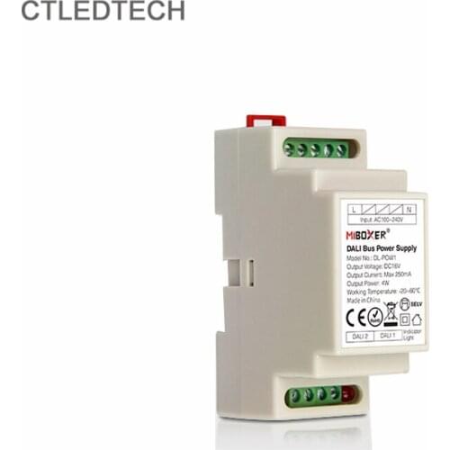 Hot DL-Pow1 DIN Rail DALI System Power Supply Input AC100-240V DALI Bus Power Supply DC16V250mA for DALI Dimming circuit